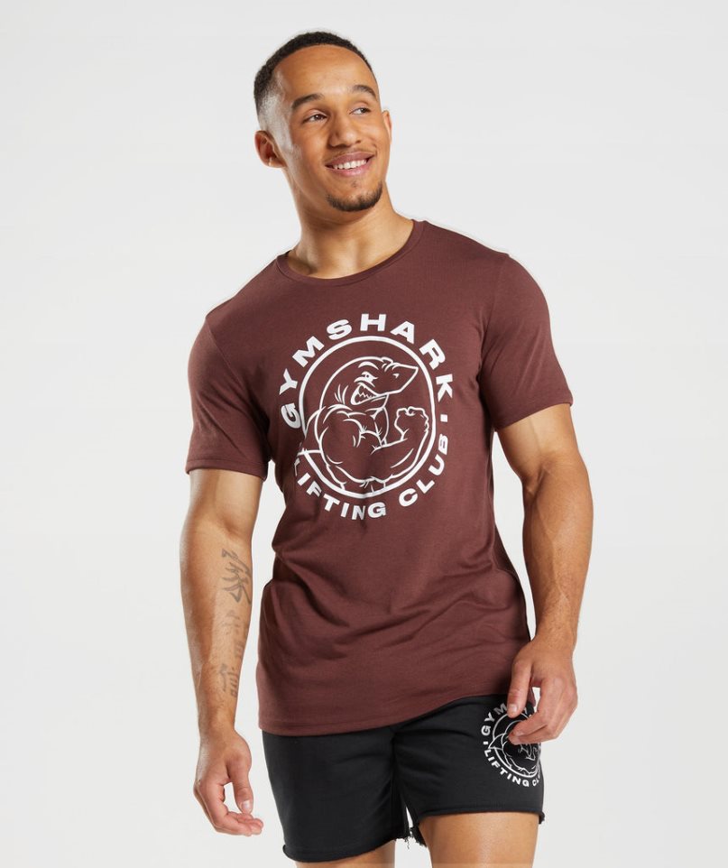 Koszulki Gymshark Legacy Męskie Bordowe | PL 834BYS